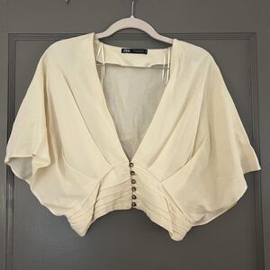 Zara Pleated Rustic Crop Top